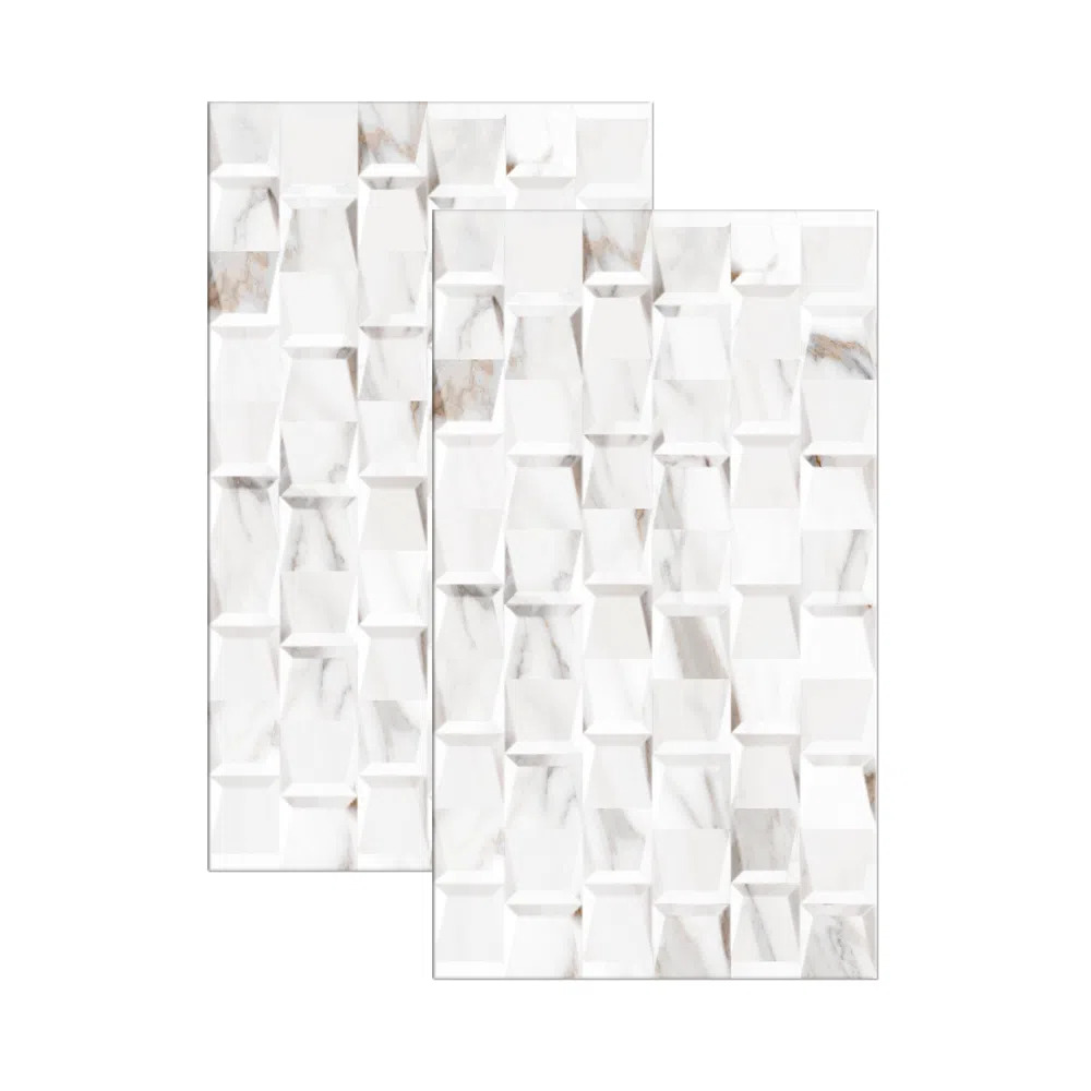 Revestimento-de-parede-Prisma-Carrara-fosco-bold-31x54cm-branco-e-bege-Savane