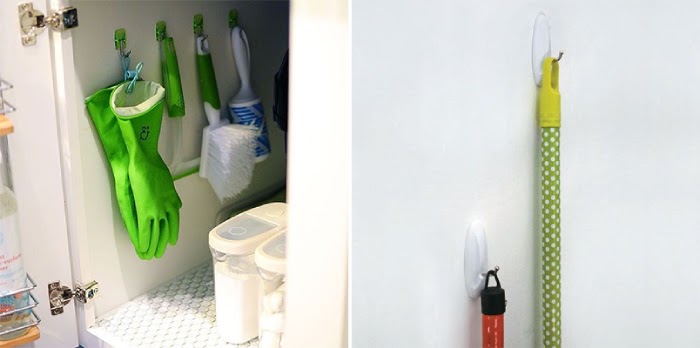 Organize a sua casa com itens simples, como os ganchos adesivos 4 Como usar ganchos adesivos