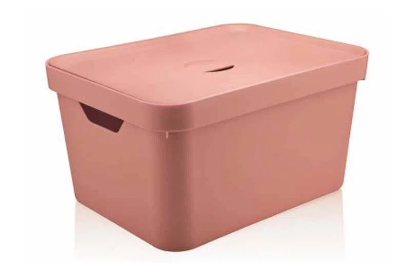 Caixa-organizadora-Cube-32L-grande-com-tampa-rosa-quartz-OU