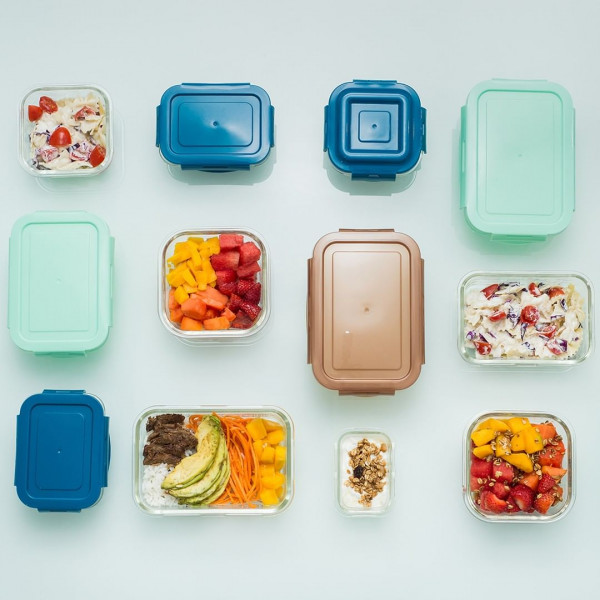 potes-quadrados-comida-formato-retangular-alimento-cor-colorido-oikos-azul-verde-geladeira
