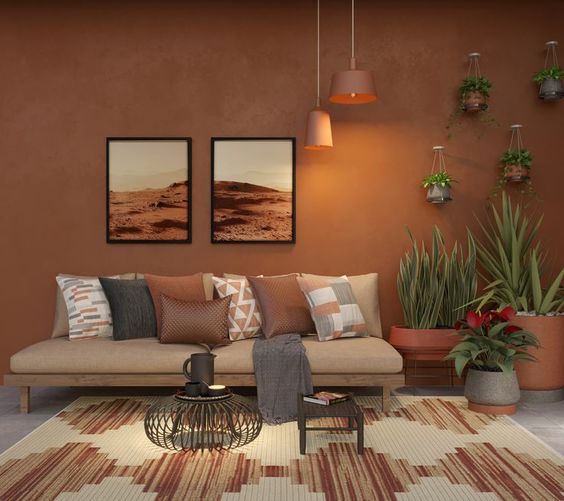 Decoração em tons terrosos ( Imagem: Leroymerlin.com.br/ Reprodução )