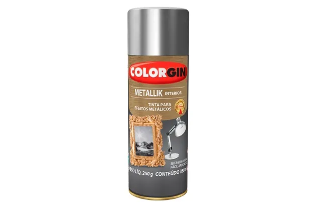 Tinta spray Colorgin metallik interior cromado 350ml Sherwin Williams