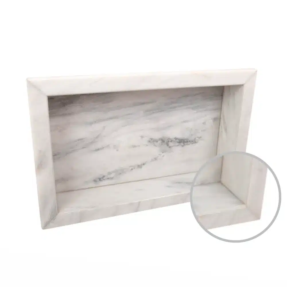 Nicho Para Banheiro Com Bordas 45gr 40x30x10 Mármore Natural Branco Granipolo O Nicho para Banheiro com bordas