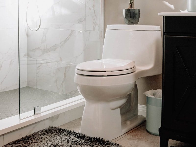 Assento sanitario branco Imagem de assento sanitario de porcelana branco em banheiro