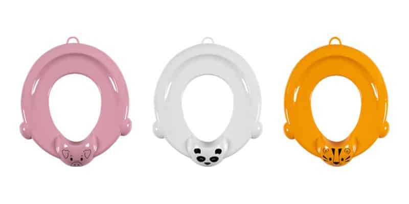 Imagem com tres cores de assentos sanitarios infantis