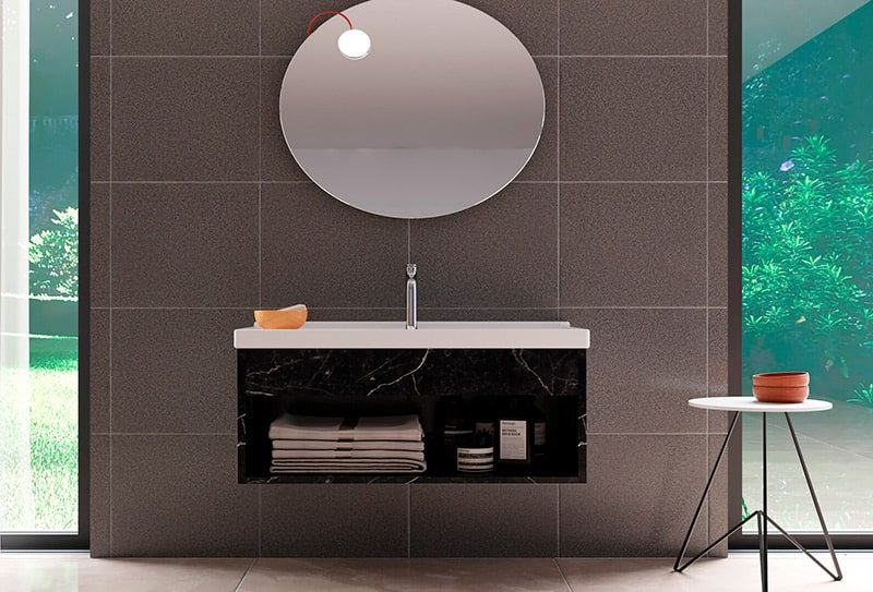 Gabinete para banheiro marmorizado